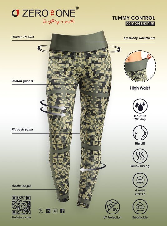 0to1 High Waisted Printed Leggings for Women-Lily