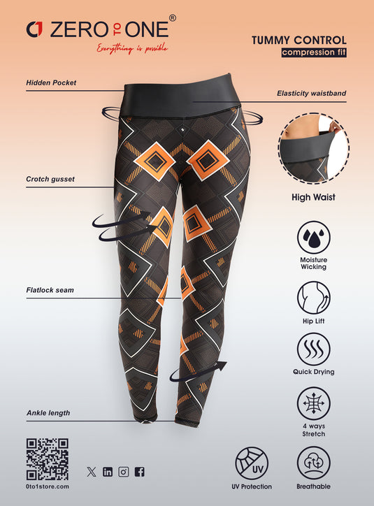 0to1 High Waisted Printed Leggings for Women-Alyssa