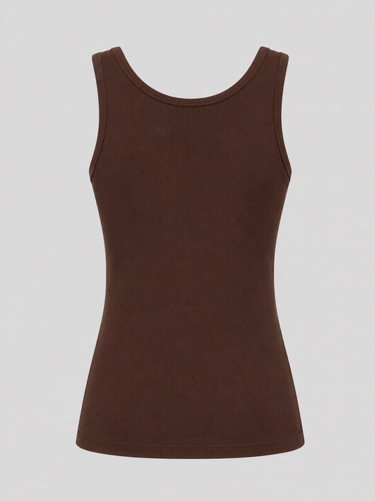 Cotton Tank Top RIB - BROWN