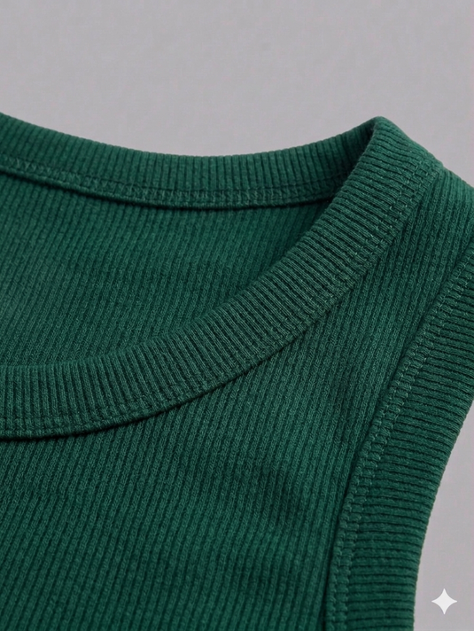 Cotton Tank Top RIB - GREEN