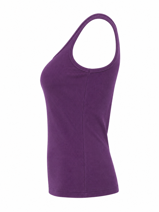 Cotton Tank Top RIB - PLUM