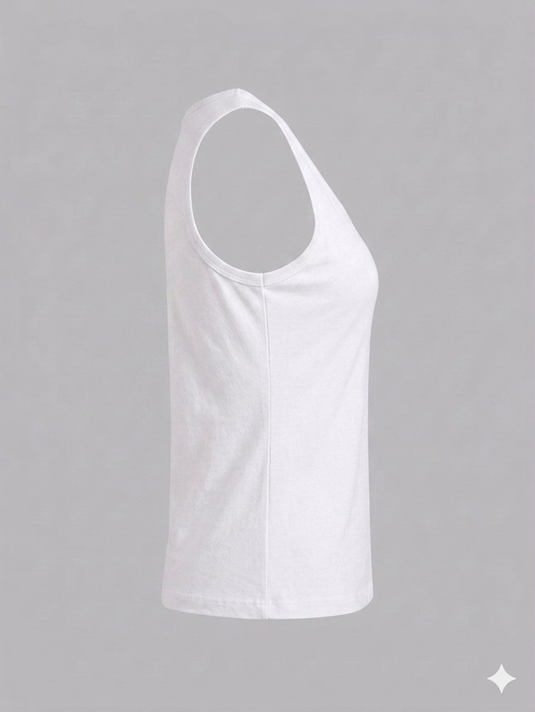 Cotton Tank Top RIB - WHITE