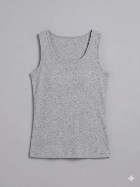 Cotton RIB Tank Top | Grey