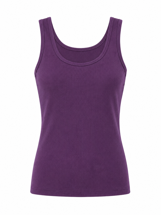 Cotton RIB Tank Top | Plum