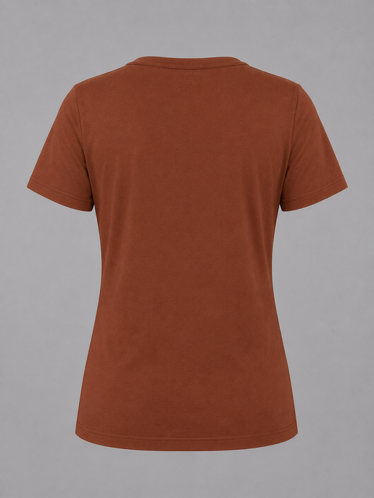Women's Button T-Shirt | Brown