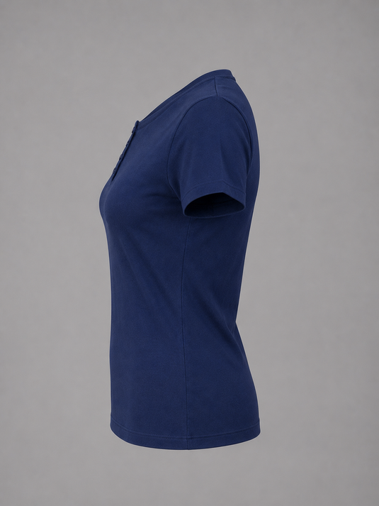 Women's Button T-Shirt | Navy