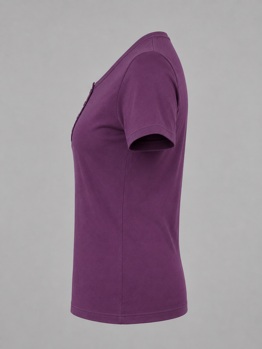 Women's Button T-Shirt | Plum