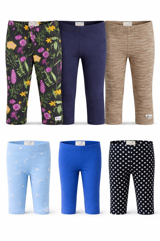 Pack of 6 Luxury Grow Leggings for Baby Girls (0–12 Months)