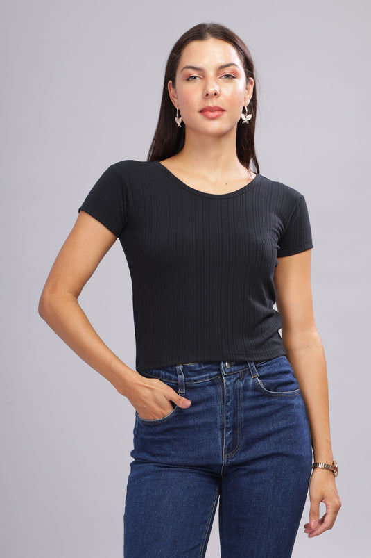 SHORT SLEEVE CROP TOP