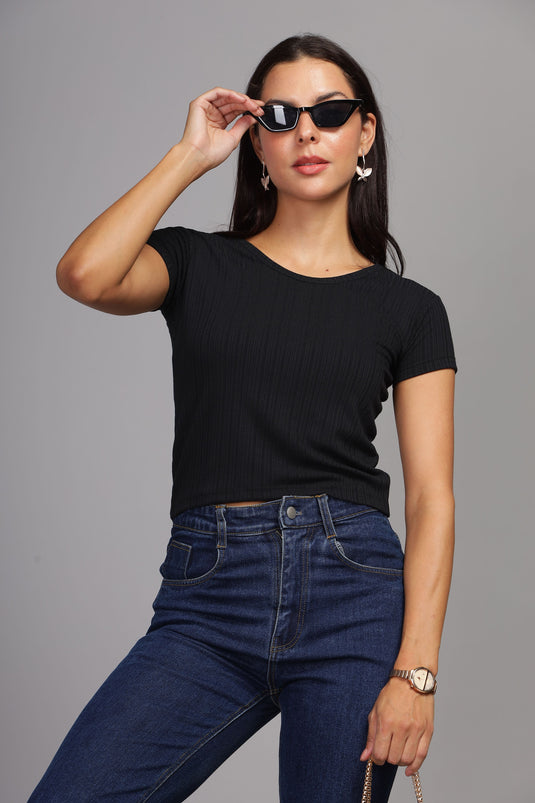 SHORT SLEEVE CROP TOP