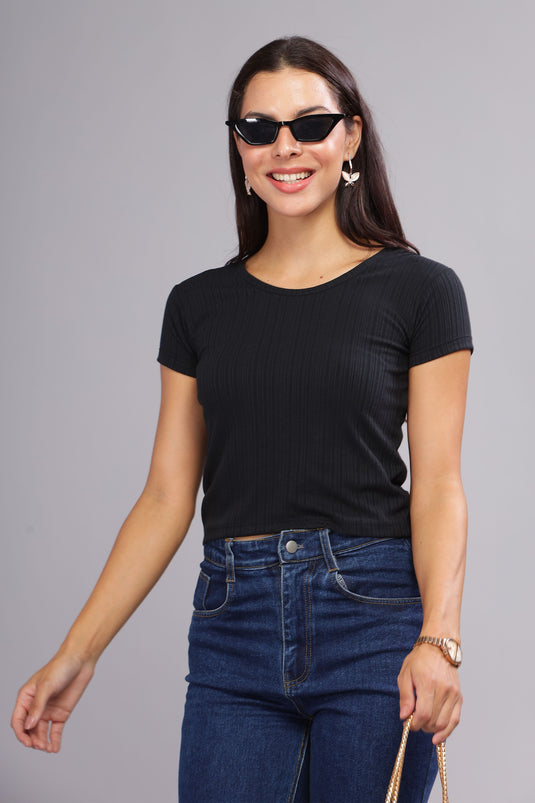 SHORT SLEEVE CROP TOP