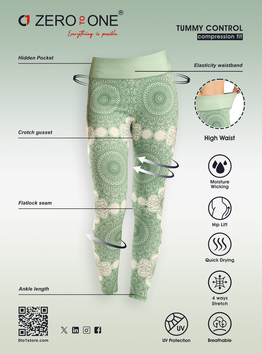 0to1 High Waisted Printed Leggings for Women-Zoe