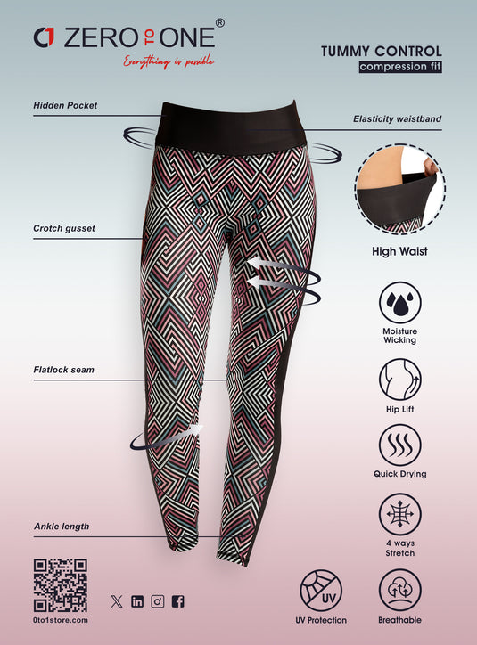 0to1 High Waisted Printed Leggings for Women-Felicia