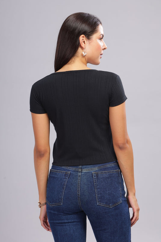 SHORT SLEEVE CROP TOP
