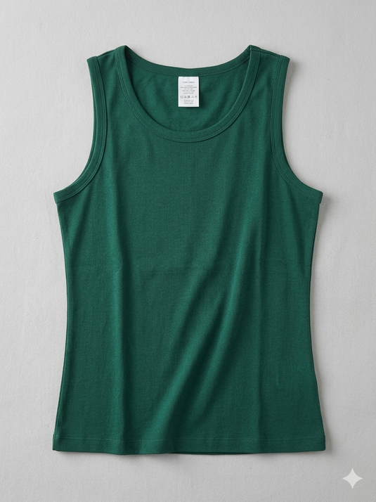 Cotton Tank Top RIB - GREEN