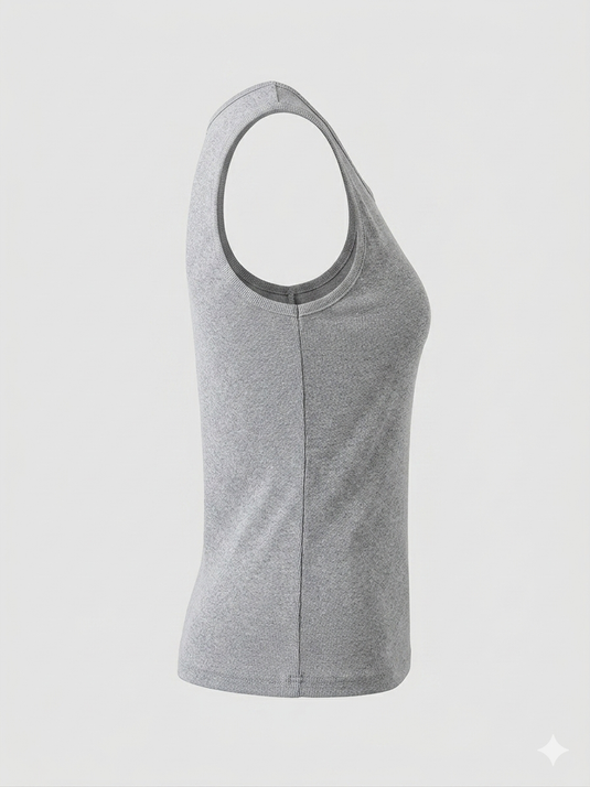 Cotton Tank Top RIB - GREY