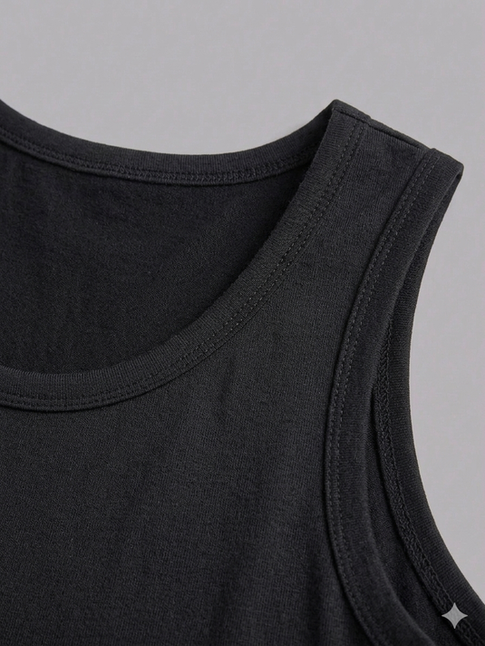 Cotton Tank Top RIB - BLACK