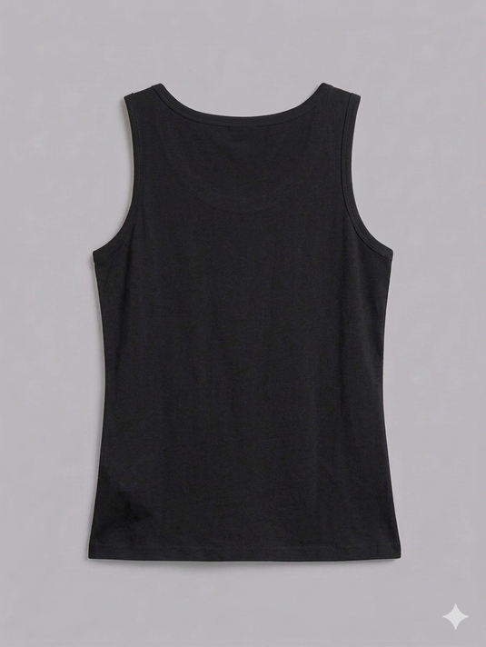 Cotton RIB Tank Top | Black