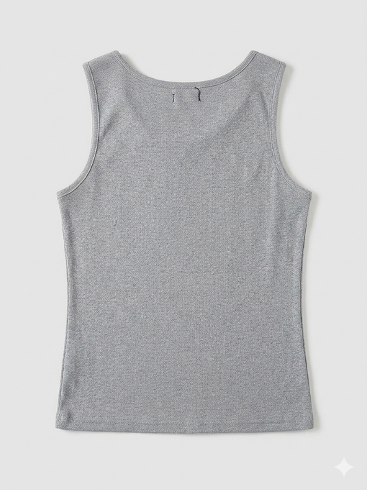 Cotton RIB Tank Top | Grey