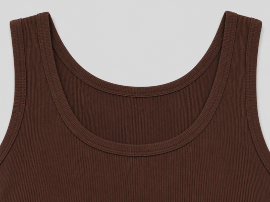Cotton RIB Tank Top | Olive Brown