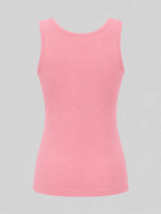 Cotton RIB Tank Top | Pink