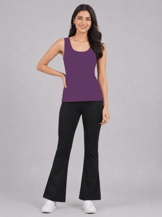 Cotton RIB Tank Top | Plum