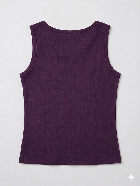 Cotton RIB Tank Top | Plum