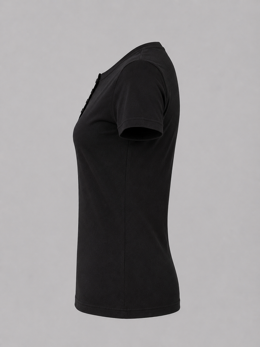 Women's Button T-Shirt | Black