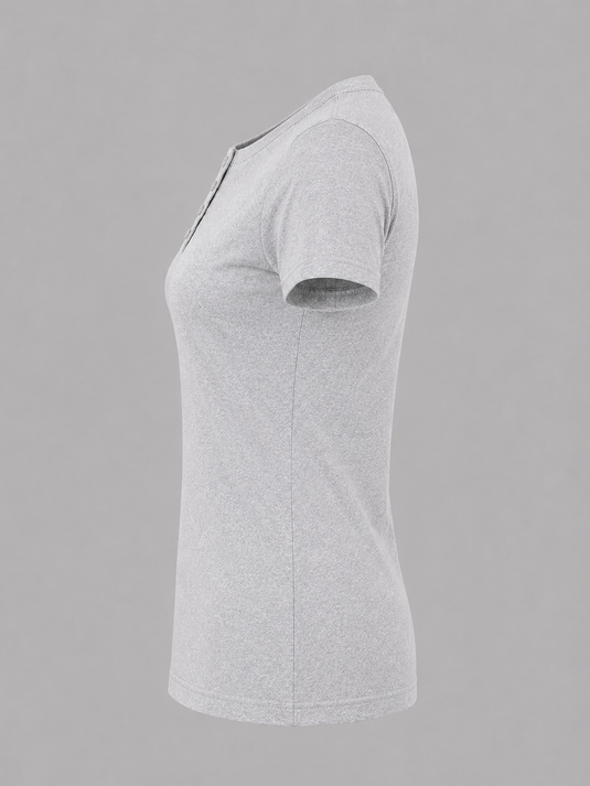 Women's Button T-Shirt | Grey