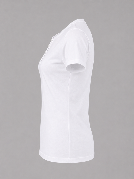 Women's Button T-Shirt | White
